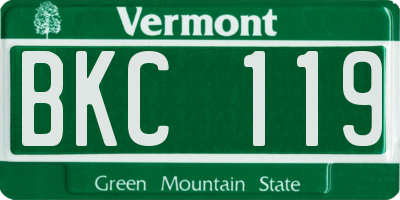 VT license plate BKC119