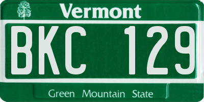 VT license plate BKC129