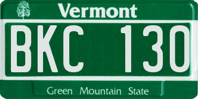 VT license plate BKC130