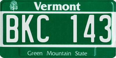 VT license plate BKC143