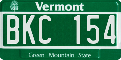 VT license plate BKC154