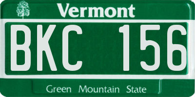 VT license plate BKC156