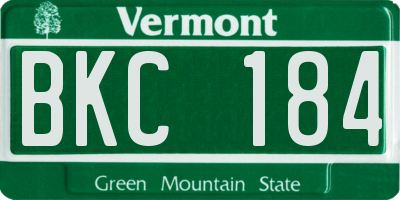 VT license plate BKC184