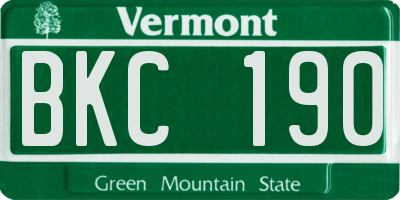 VT license plate BKC190