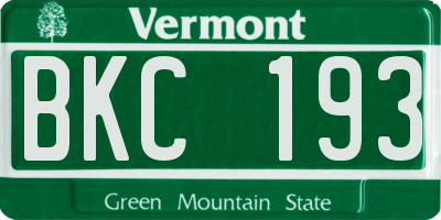 VT license plate BKC193