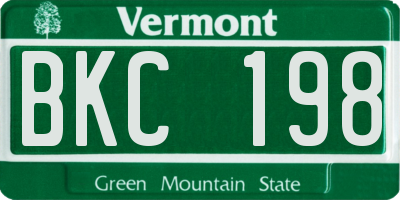 VT license plate BKC198