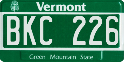 VT license plate BKC226