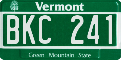 VT license plate BKC241
