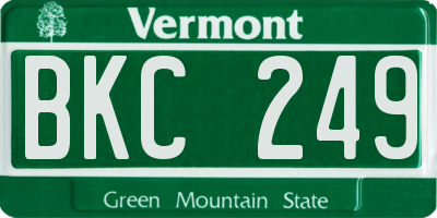 VT license plate BKC249