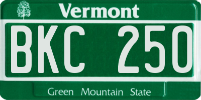 VT license plate BKC250