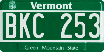 VT license plate BKC253