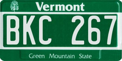 VT license plate BKC267