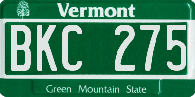 VT license plate BKC275