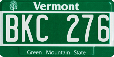 VT license plate BKC276
