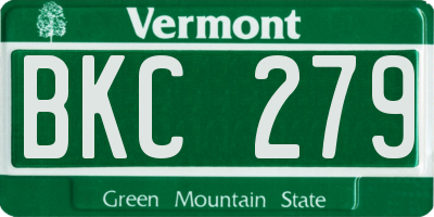 VT license plate BKC279