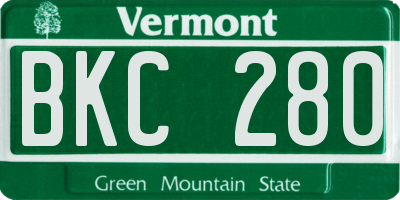 VT license plate BKC280