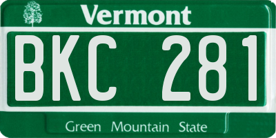 VT license plate BKC281