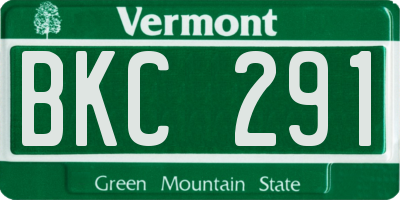 VT license plate BKC291
