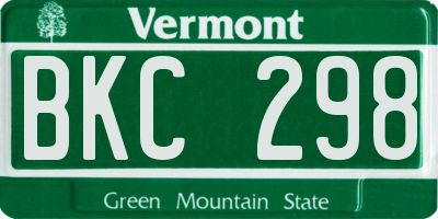 VT license plate BKC298