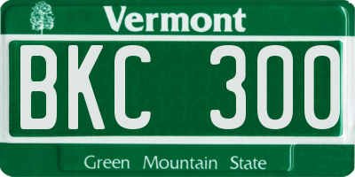 VT license plate BKC300