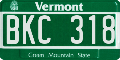 VT license plate BKC318