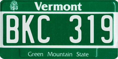 VT license plate BKC319