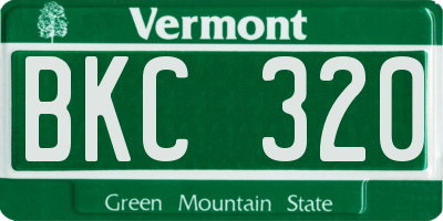 VT license plate BKC320