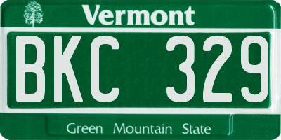 VT license plate BKC329