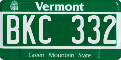 VT license plate BKC332