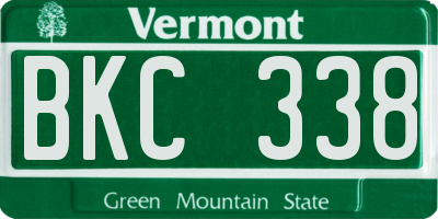 VT license plate BKC338