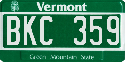 VT license plate BKC359