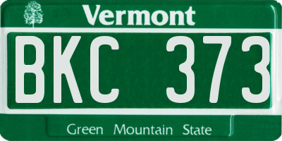 VT license plate BKC373