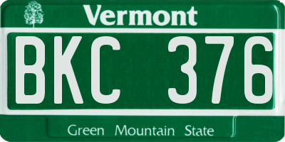 VT license plate BKC376