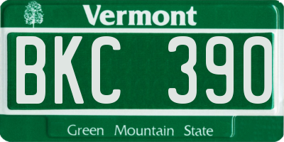 VT license plate BKC390