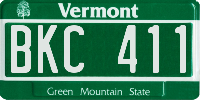VT license plate BKC411