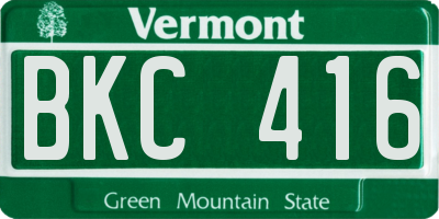 VT license plate BKC416