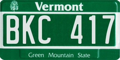 VT license plate BKC417