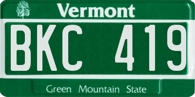 VT license plate BKC419