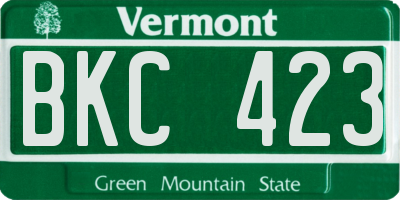 VT license plate BKC423