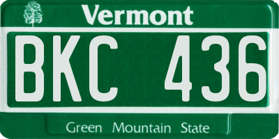VT license plate BKC436