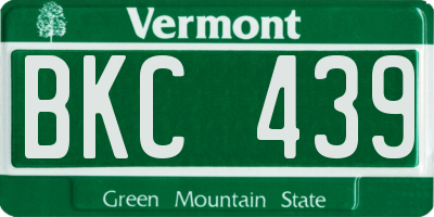 VT license plate BKC439