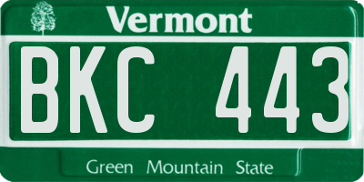VT license plate BKC443