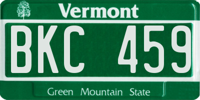 VT license plate BKC459