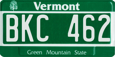 VT license plate BKC462