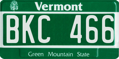 VT license plate BKC466