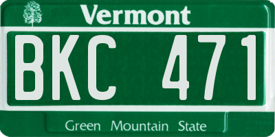 VT license plate BKC471