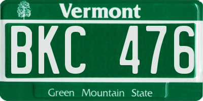 VT license plate BKC476