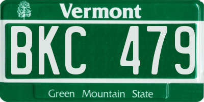 VT license plate BKC479
