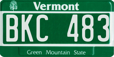 VT license plate BKC483