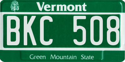 VT license plate BKC508